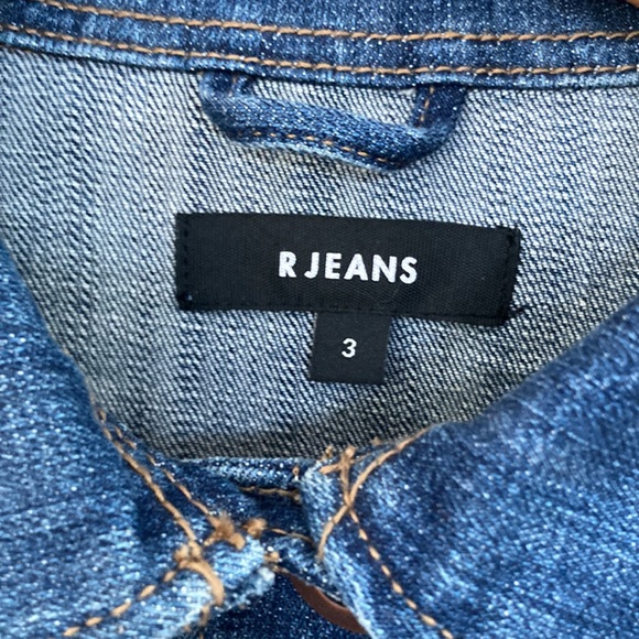 Artisan Hand Painted R Jeans Jacket Floral Design Cotton/Spandex Size Me… - Picture 7 of 9